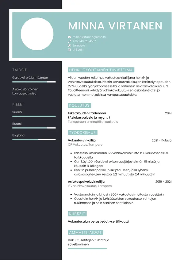 CV-pohja — Tyyli 3