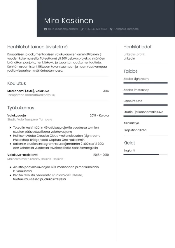 CV template Tyyli 1