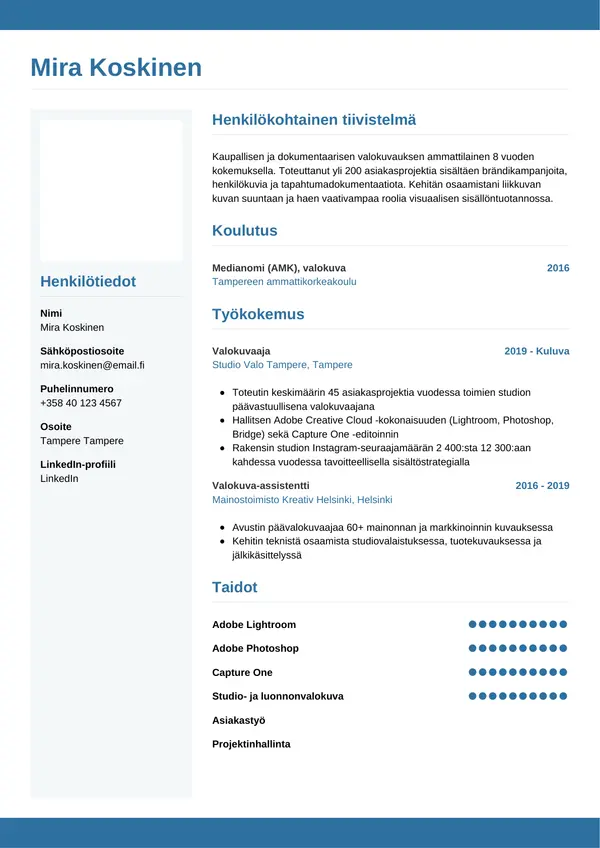 CV template Tyyli 9