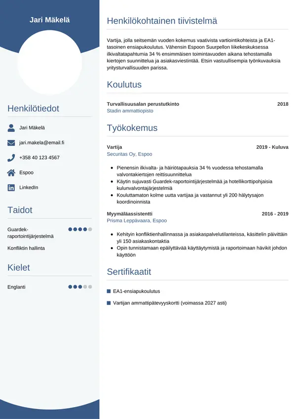 CV-pohja — Tyyli 4