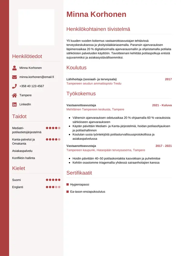 CV-pohja — Tyyli 10