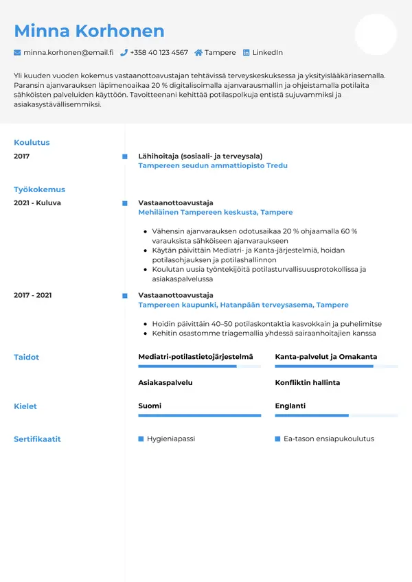 CV-pohja — Tyyli 2