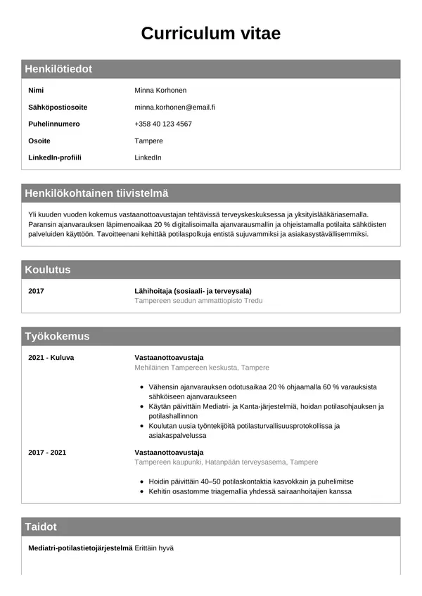 CV template Tyyli 7