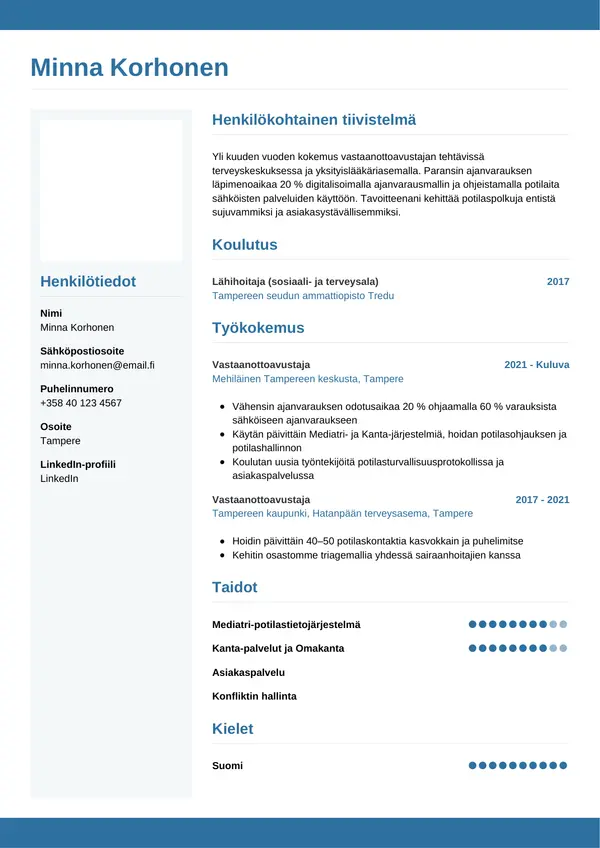 CV-pohja — Tyyli 9