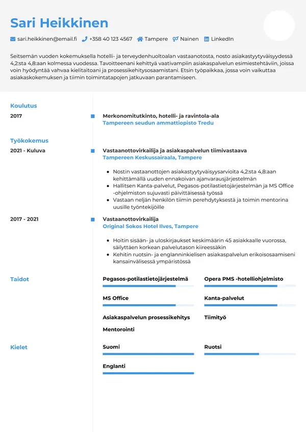 CV-pohja — Tyyli 2