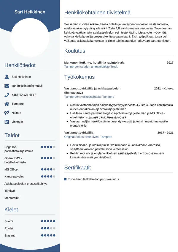 CV-pohja — Tyyli 4