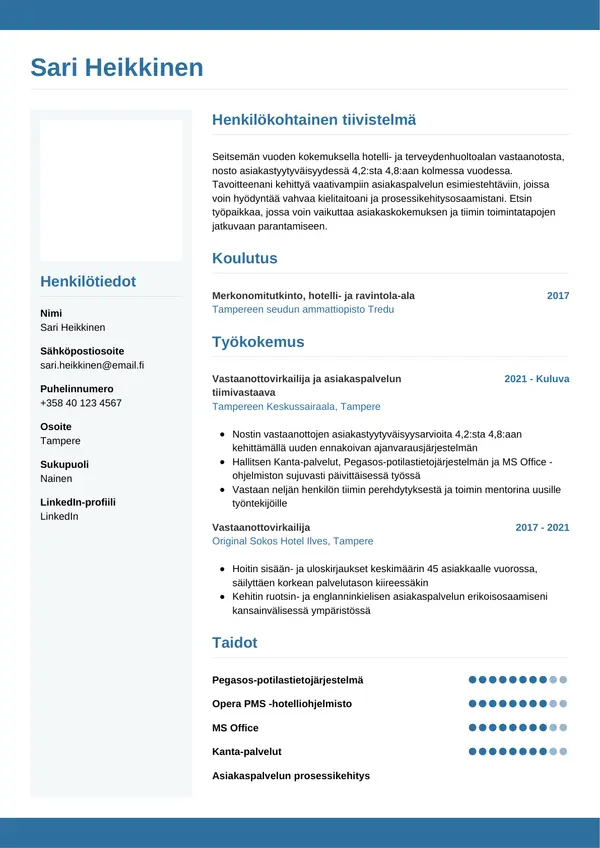 CV-pohja — Tyyli 9