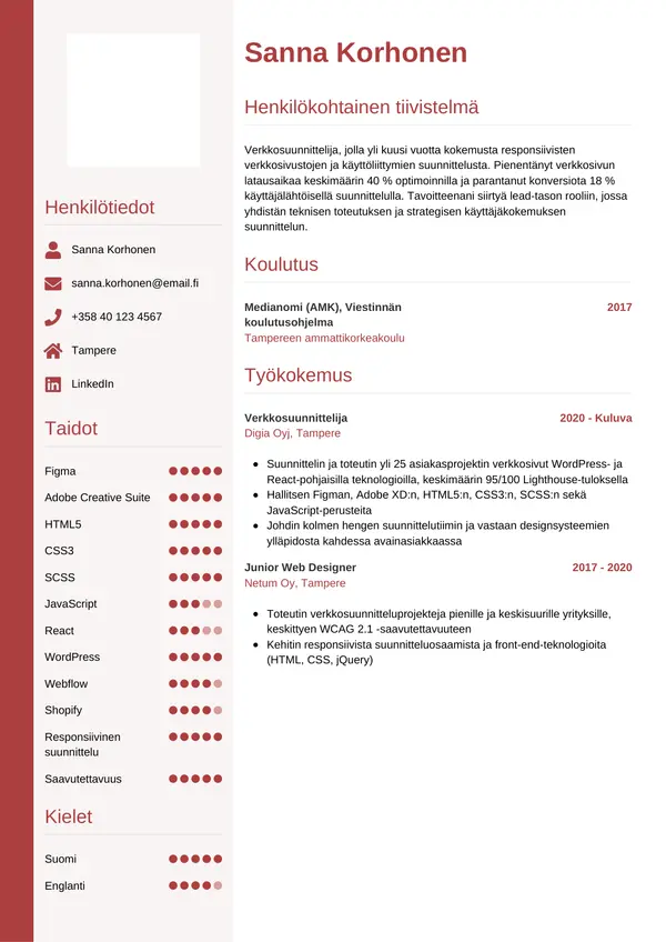 CV-pohja — Tyyli 10