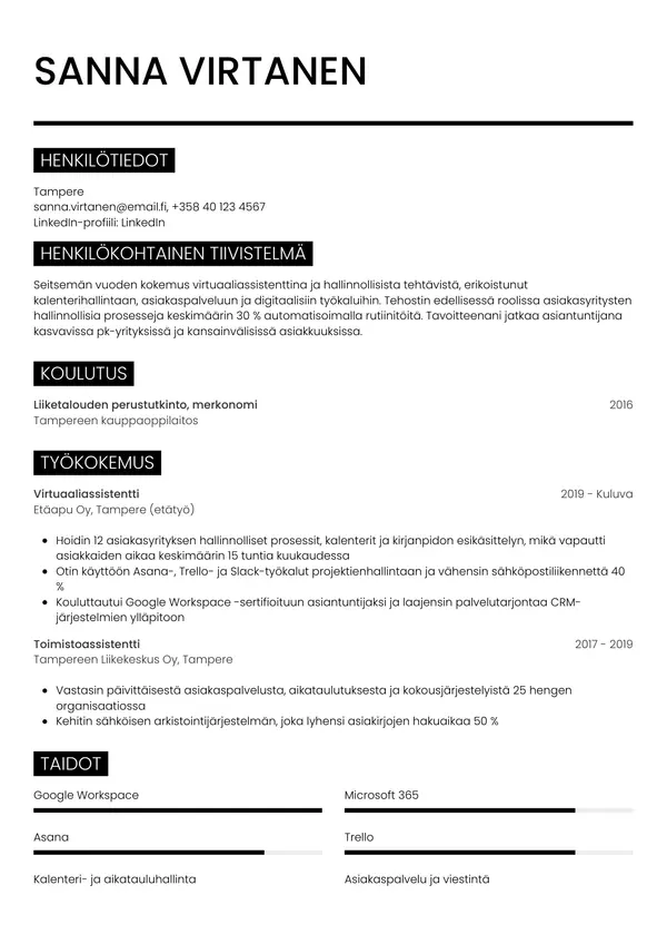 CV-pohja — Tyyli 11