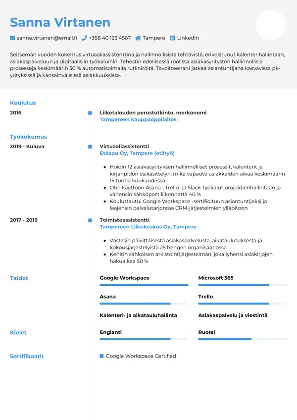 CV-pohja — Tyyli 2