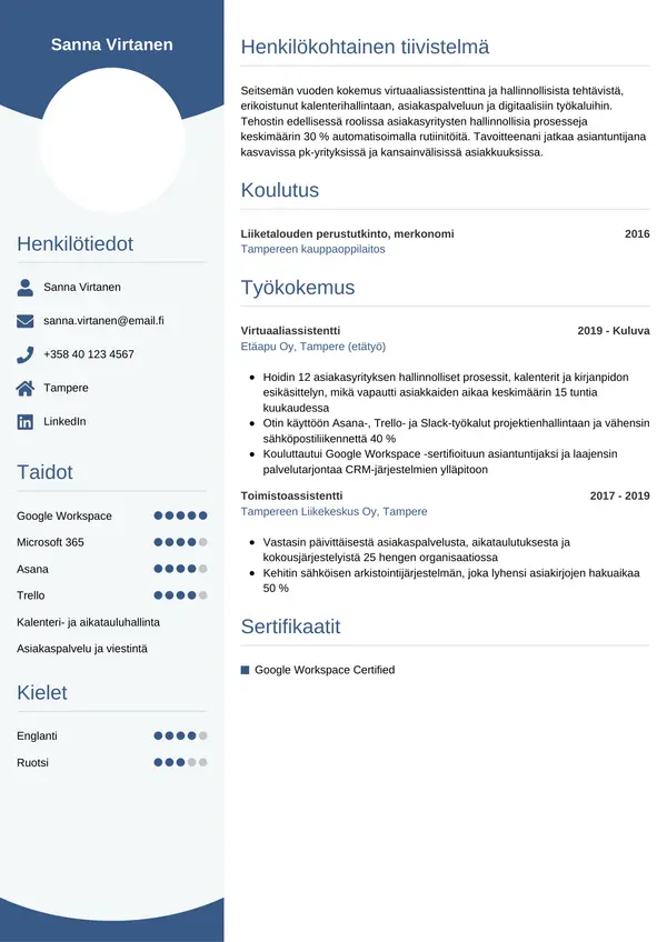 CV-pohja — Tyyli 4