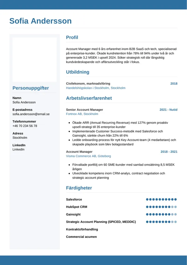 CV template Vaakasuora