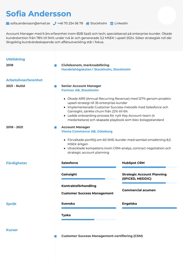 CV template Kronologinen